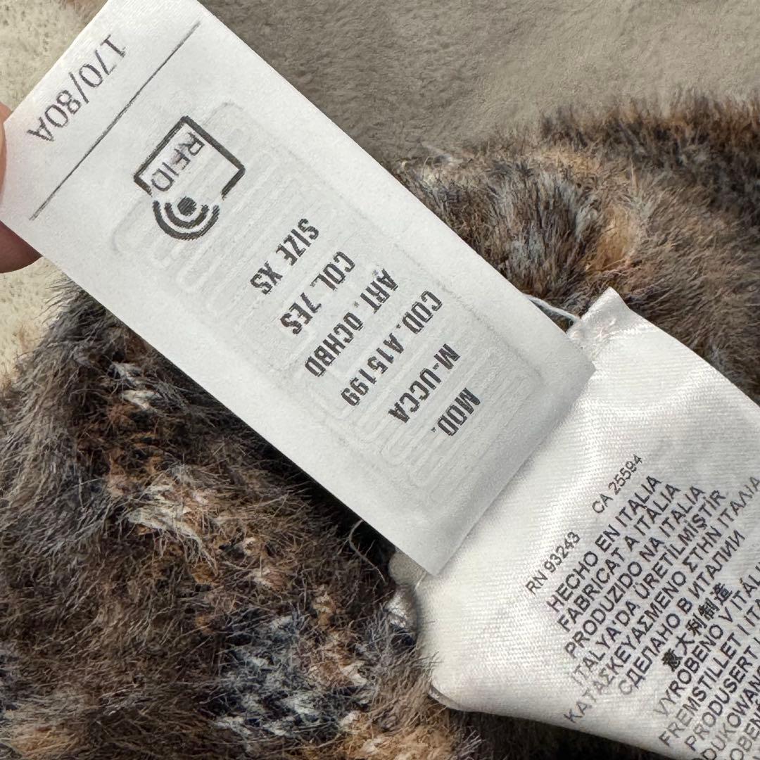 ぞ*ま様 ディーゼル レオパード柄 シャギー ニット セーター ショート丈 クロ