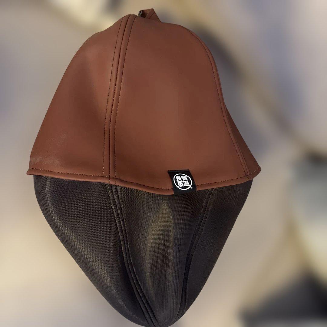 ベストサウナハット　フェイクレザー　茶色