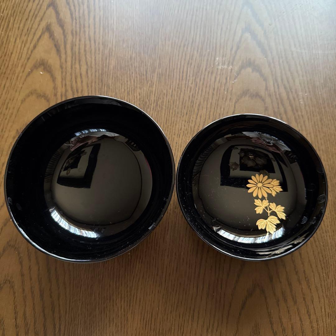 象彦　黒塗り蓋付吸物椀