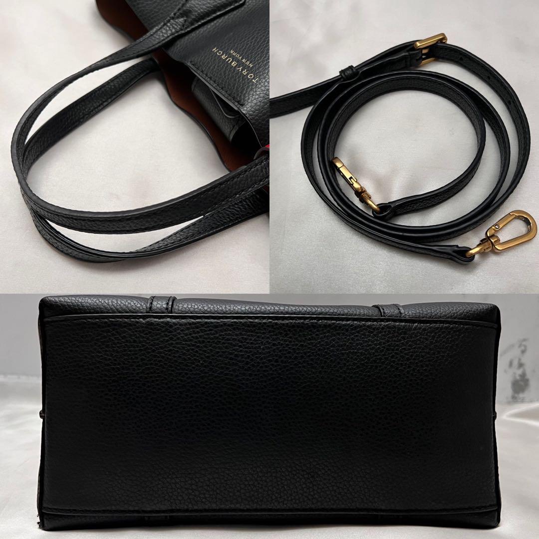 ◇極美品◇トリーバーチ　ペリー　2wayショルダーバッグ　ブラック×裏地キャメル