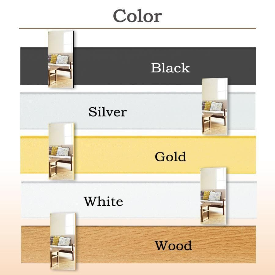 割れない鏡 ダンスミラー 幅100x160cm キャスター付き 姿見（木目）