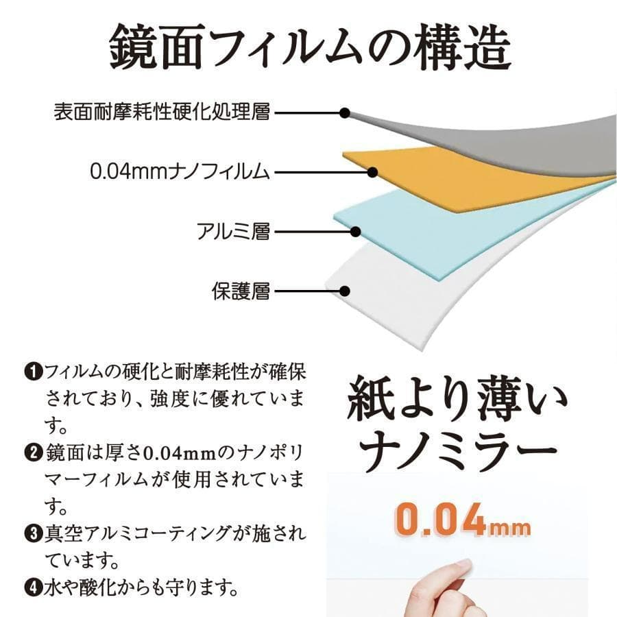 割れない鏡 ダンスミラー 幅100x160cm キャスター付き 姿見（木目）