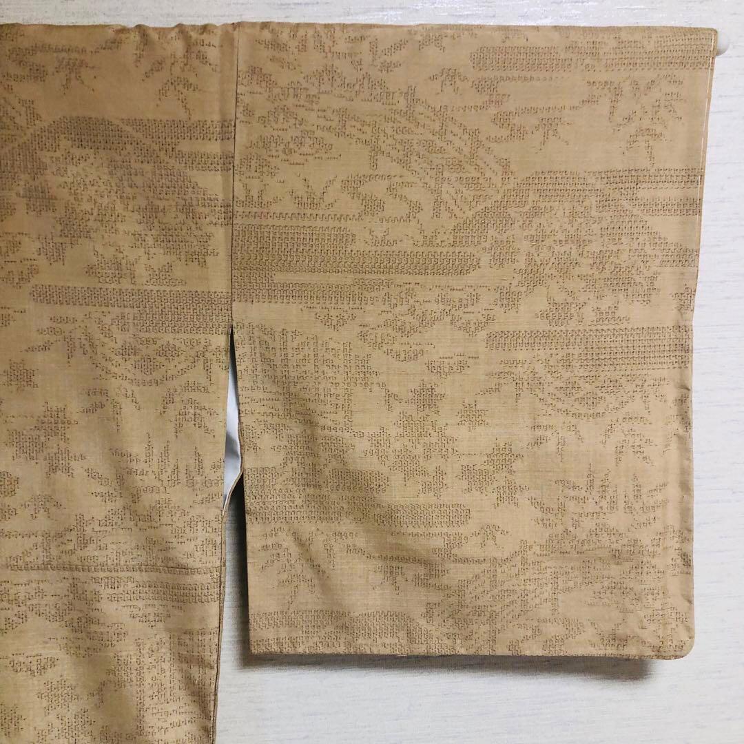 【未使用　トールサイズ】結城紬　奥順 練　御所解　袷　裄丈71.5 身丈169