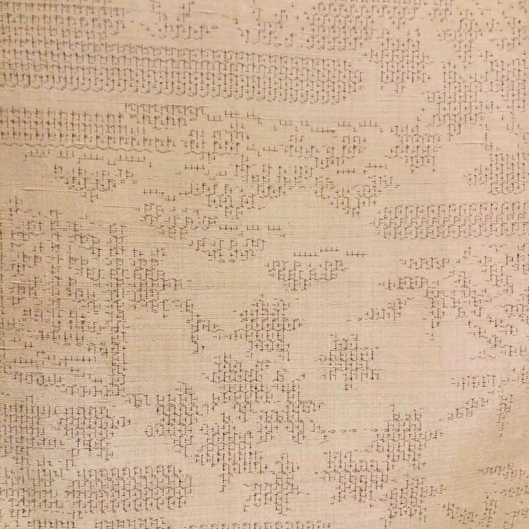 【未使用　トールサイズ】結城紬　奥順 練　御所解　袷　裄丈71.5 身丈169