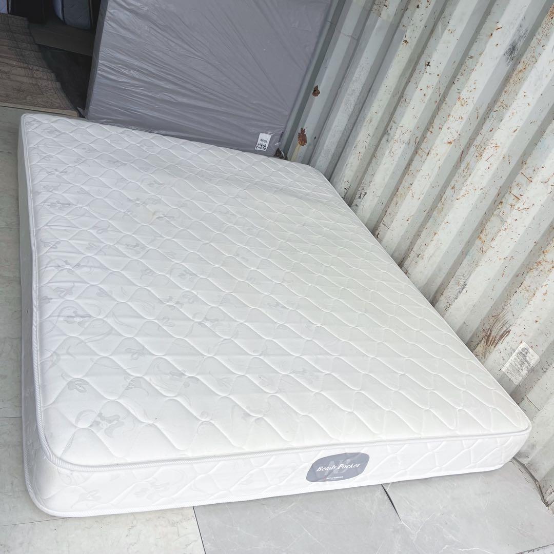 取付無料！日本ベッド ビーズポケット 快眠 おしゃれホワイトクイーンマットレス
