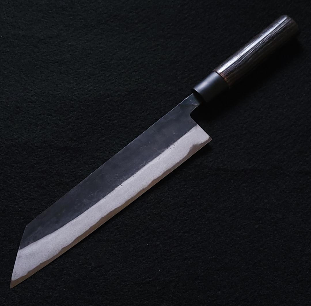 白紙２号 黒打 切付包丁 240㎜ G1516 焼栗柄 日本製 月光作