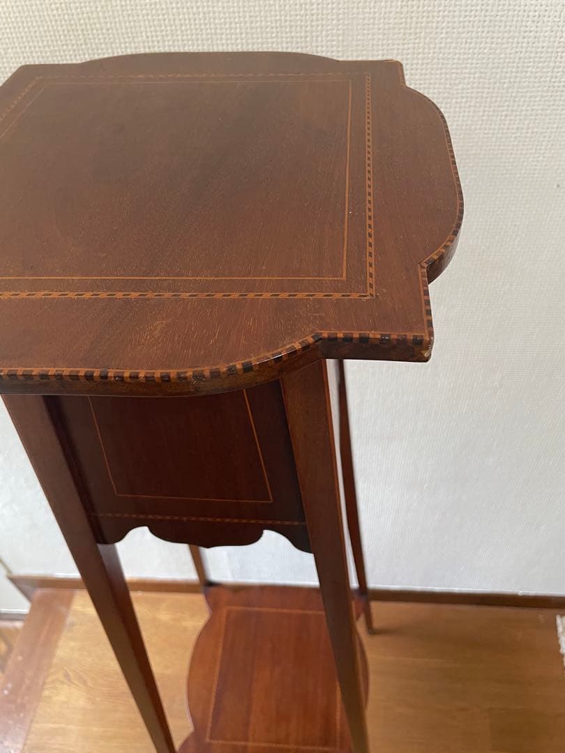 E様用 イギリスアンティーク　フラワースタンド 象嵌　インレイ　花台　飾り棚