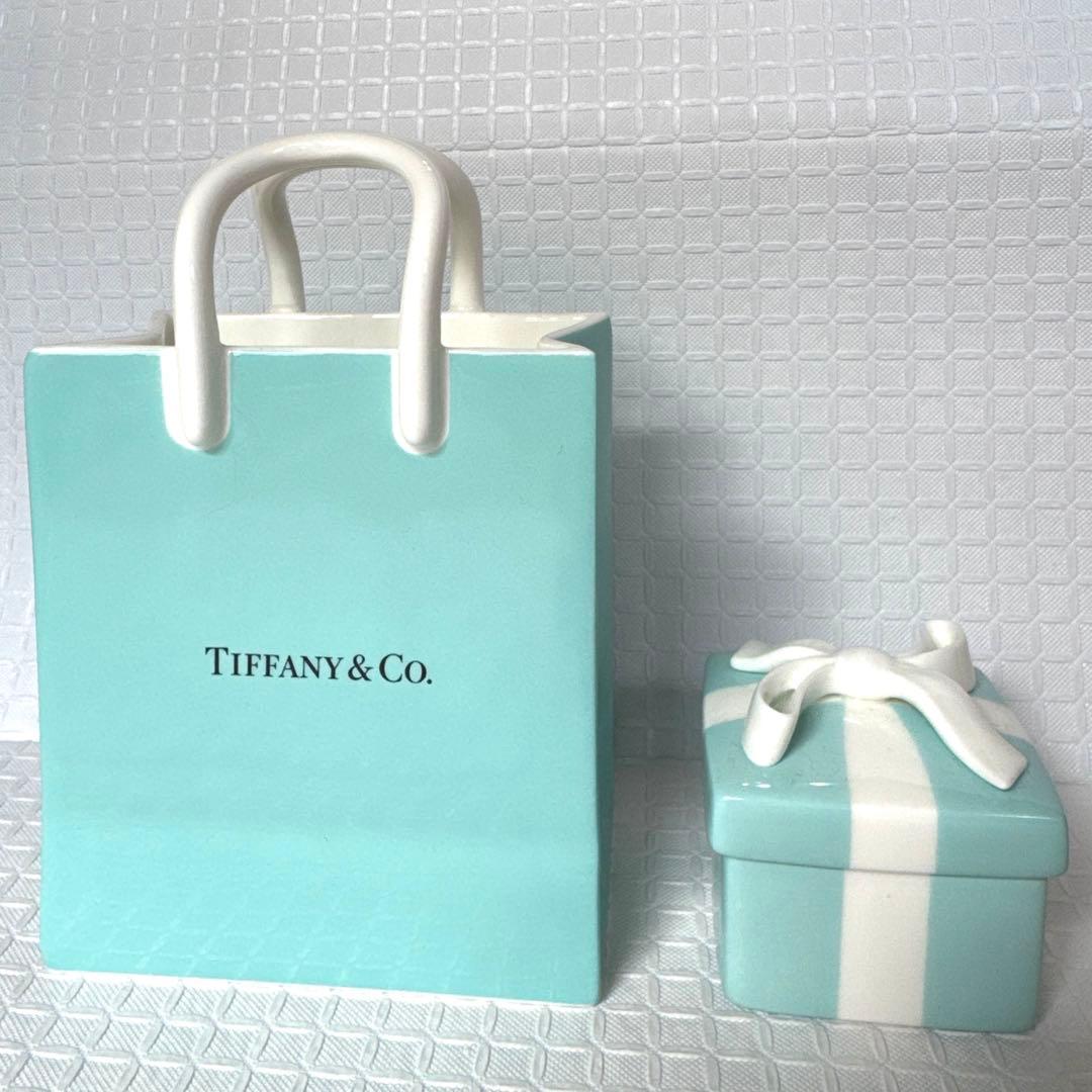 Tiffanyティファニー ショッパー型・ブルーボックス型小物入れ2点セット