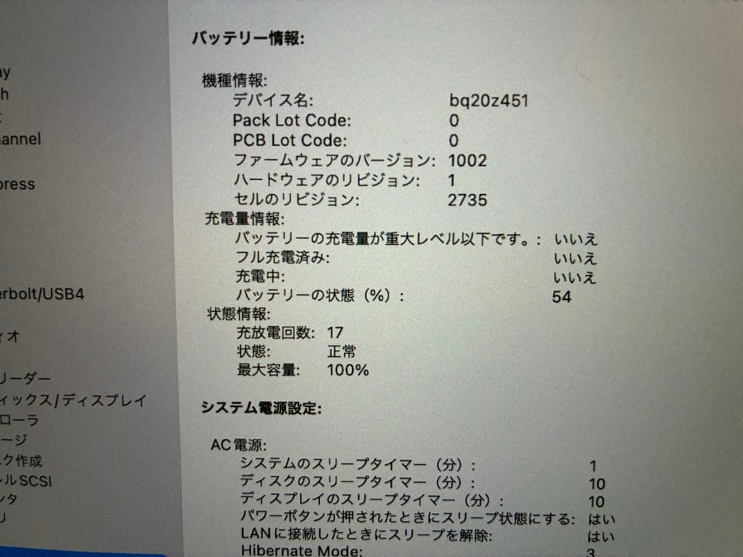 超美品　バッテリー最大容量100% MacBook air M1