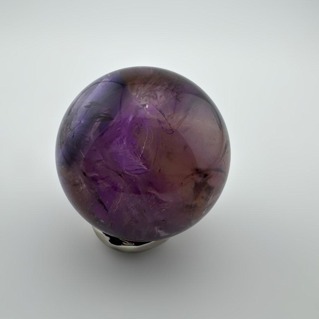 M-6天然アメトリン丸玉　トラピチェアメジストスフィア　虹入り天然石　クリスタル