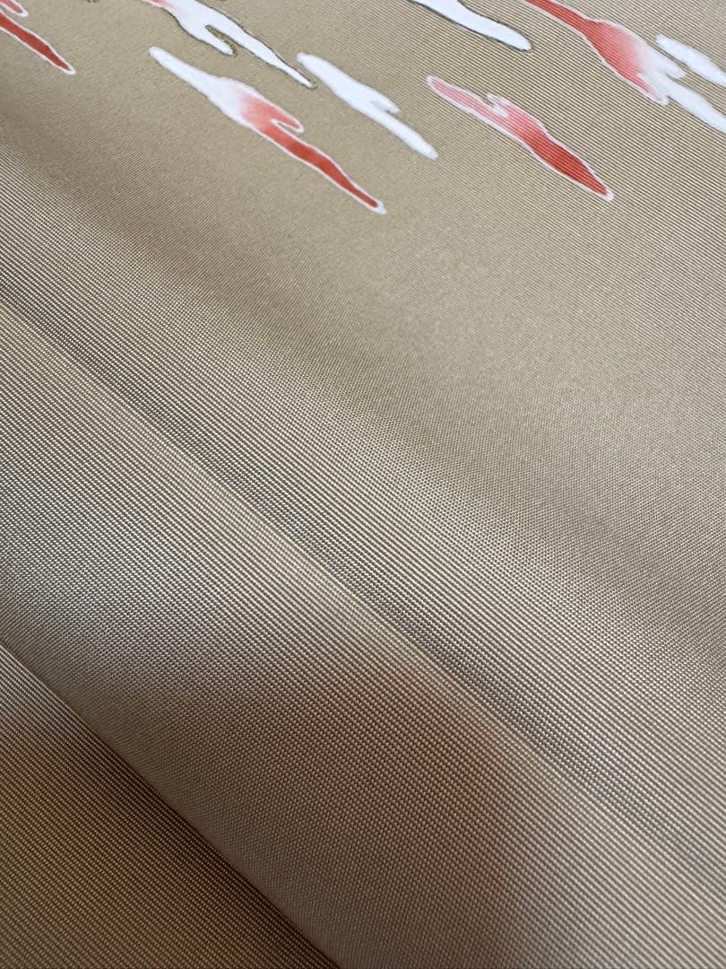 【銘品新品】京都老舗銘店「ゑり善」高級塩瀬帯 ベージュ色「褄霞文様」手描き友禅