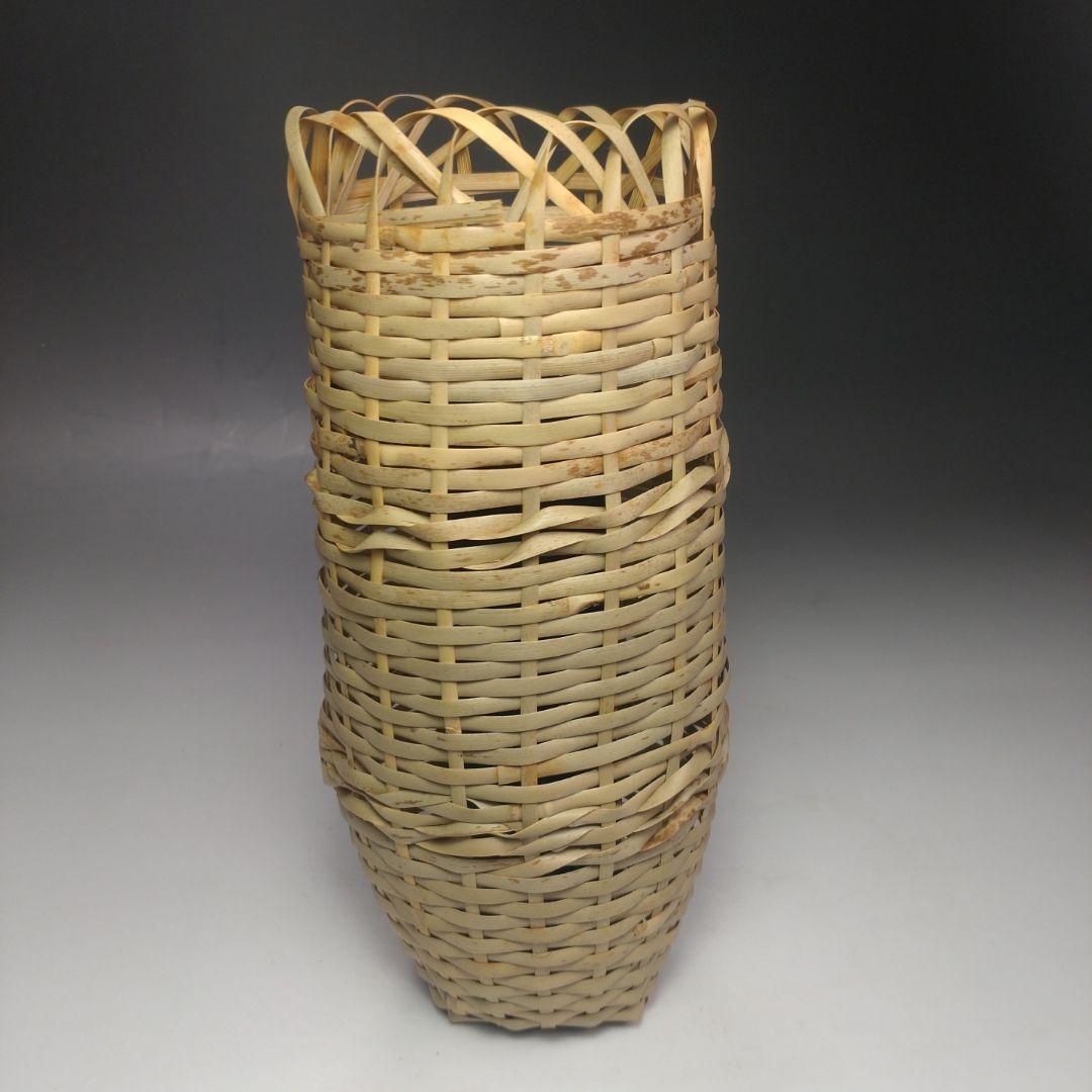 イ214 竹花生『竹器師　黒田宗傅』『宗全作写　籠花入　表千家久田宗也　極箱』