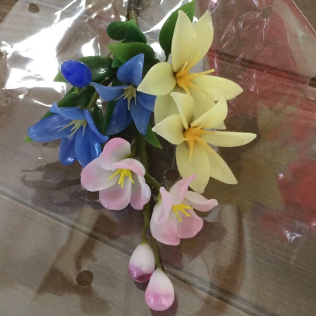 ☆ガラス細工　花　花飾　工芸　日本製　ガラスフラワー　ガラスの花　花束