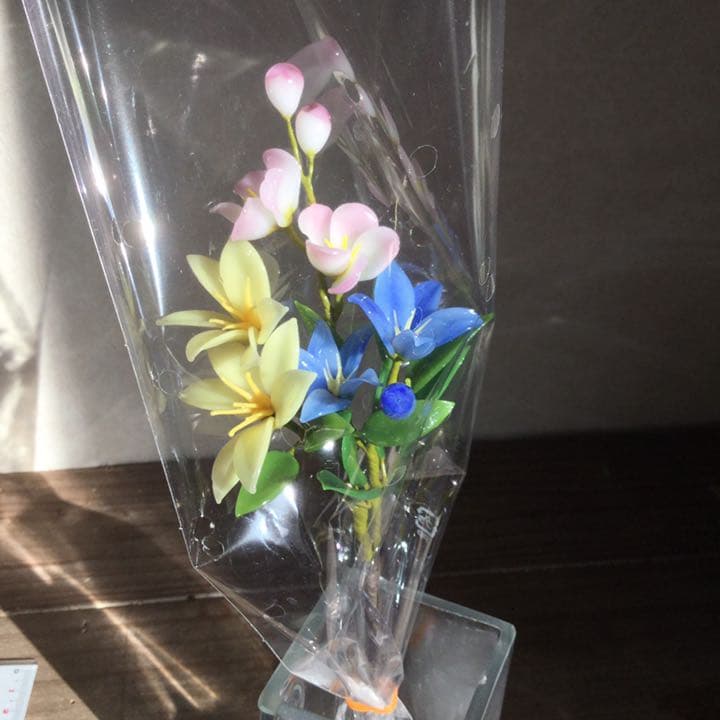 ☆ガラス細工　花　花飾　工芸　日本製　ガラスフラワー　ガラスの花　花束