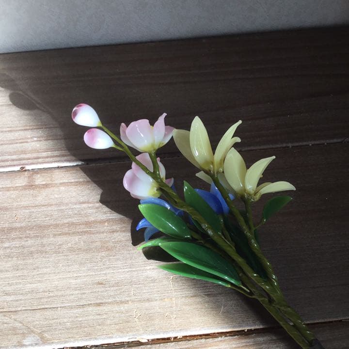 ☆ガラス細工　花　花飾　工芸　日本製　ガラスフラワー　ガラスの花　花束