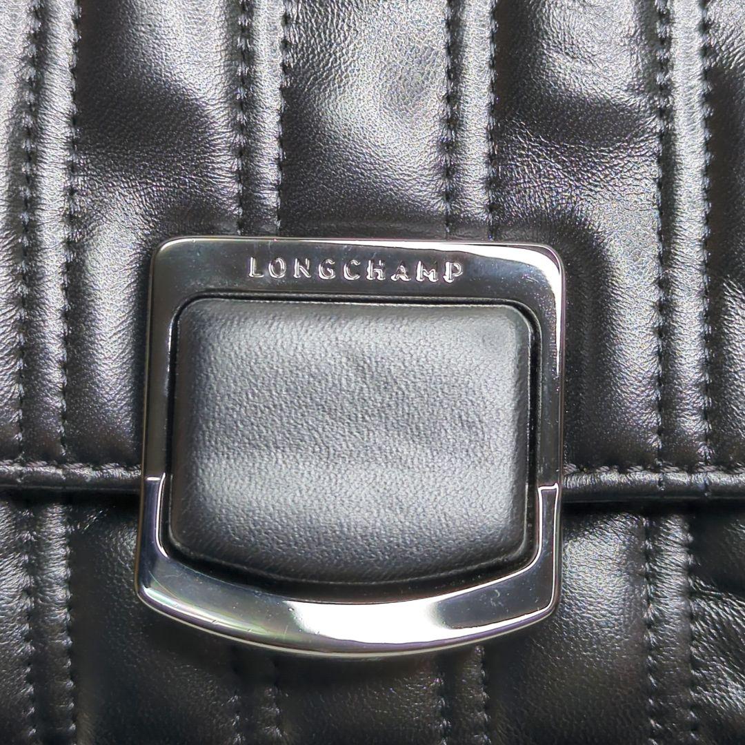 y*a様 美品✨ロンシャン ブリオッシュ ショルダー レザー 黒 キルティング