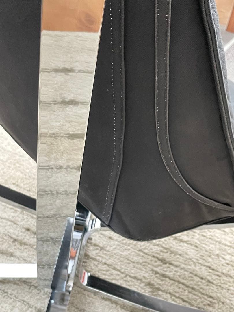 ファルコンチェア　スチール 本革　黒レザー　リプロダクト