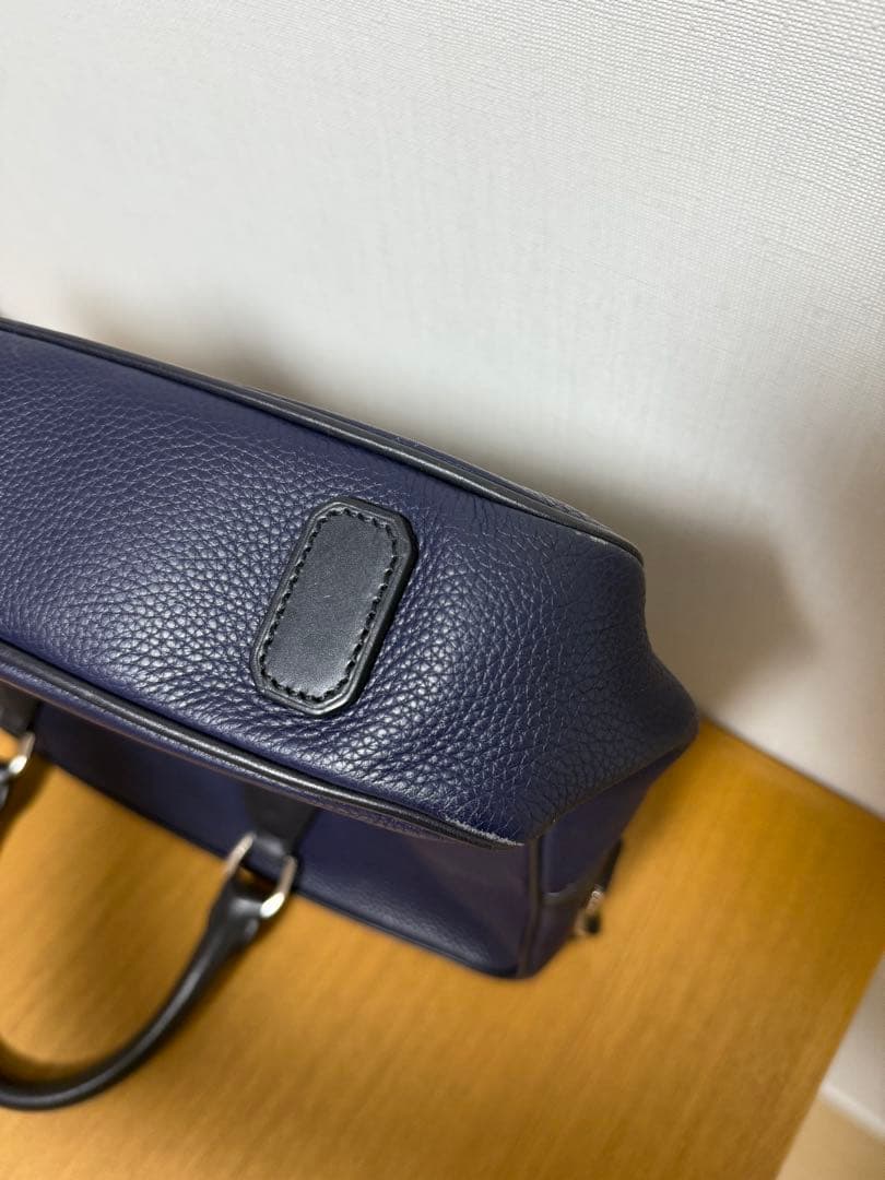 【値下げ】DUNHILL ダンヒル ネイビー レザー ビジネスバッグ