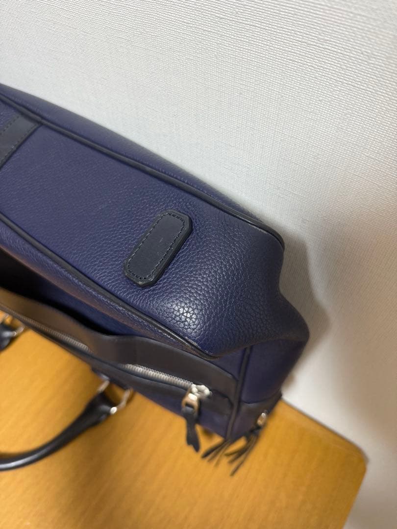 【値下げ】DUNHILL ダンヒル ネイビー レザー ビジネスバッグ