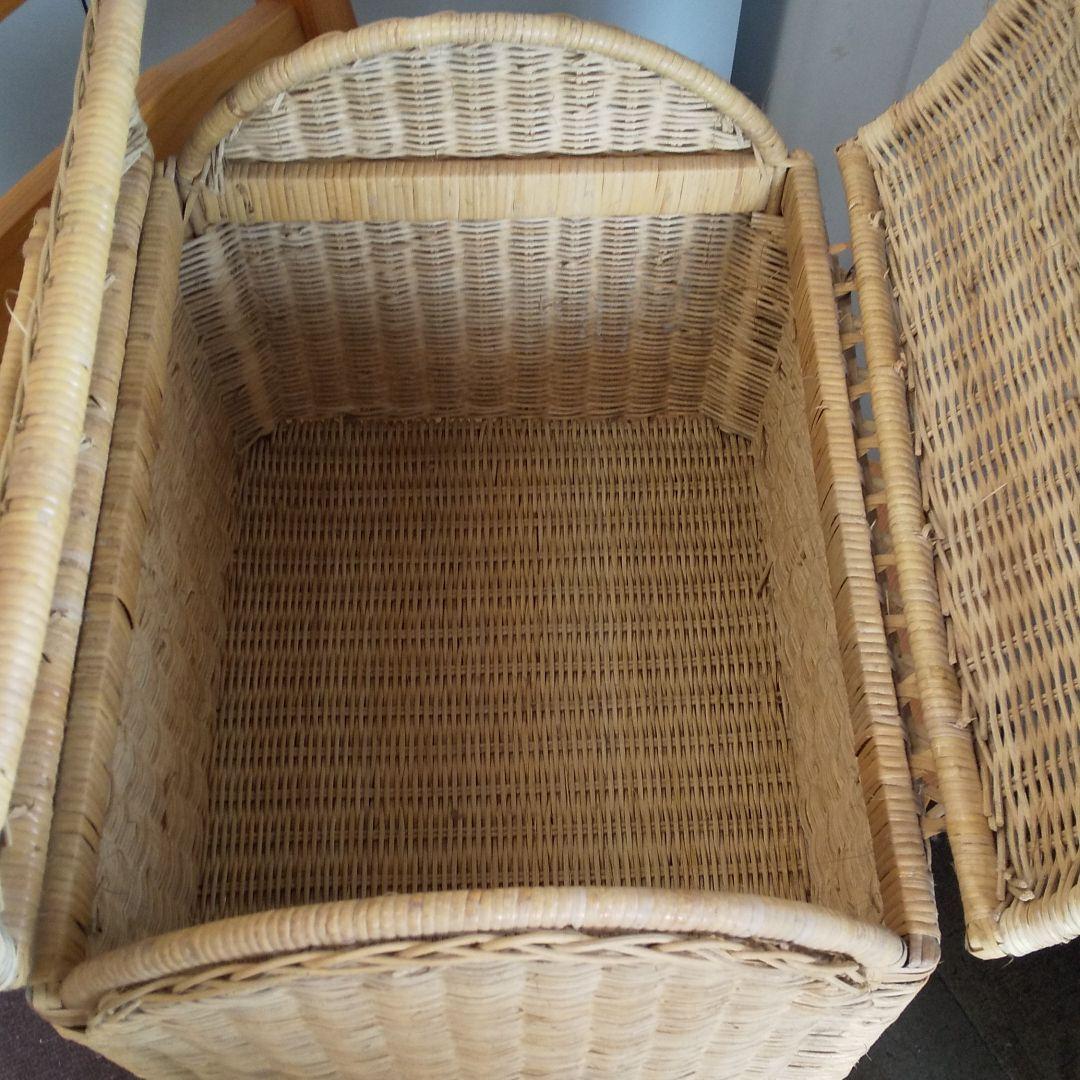ヴィンテージ かご ピクニックバスケットバック　旅行鞄