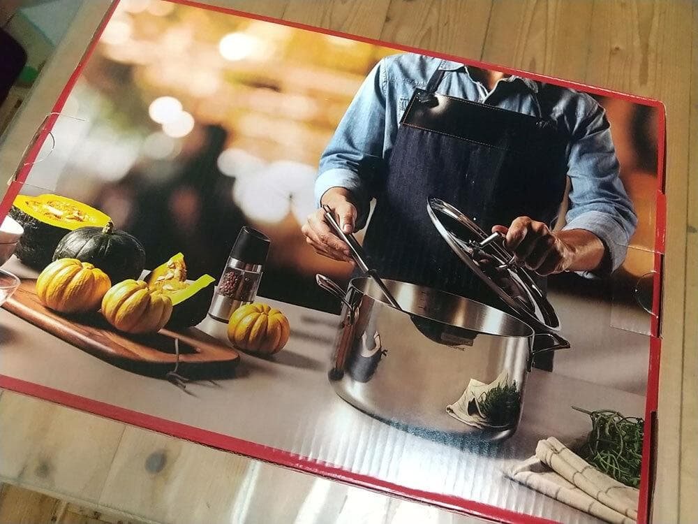 ☆未使用☆ 深型 両手鍋 グラーノ 20cm ステンレス製 オール三層