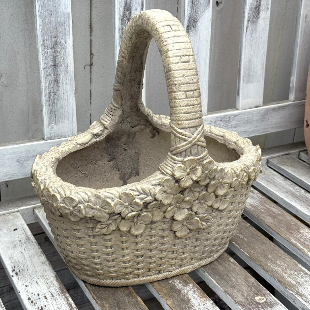 グラスファイバー バスケット ゴールド 植木鉢 プランター 鉢 ガーデニング