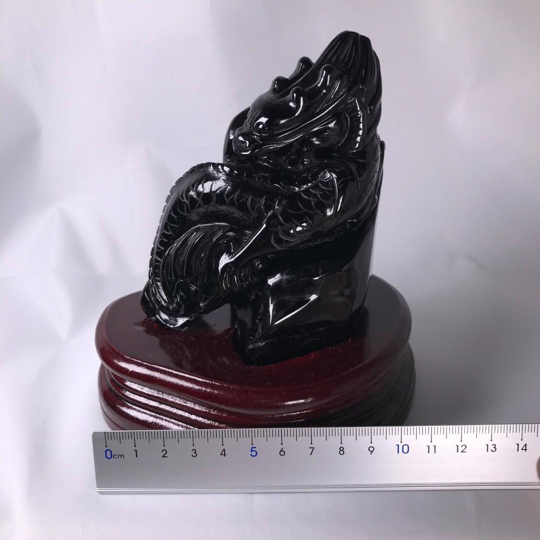 モリオン 黒水晶 チベット産 彫刻 龍 竜 ドラゴン 魔除け パワーストーン