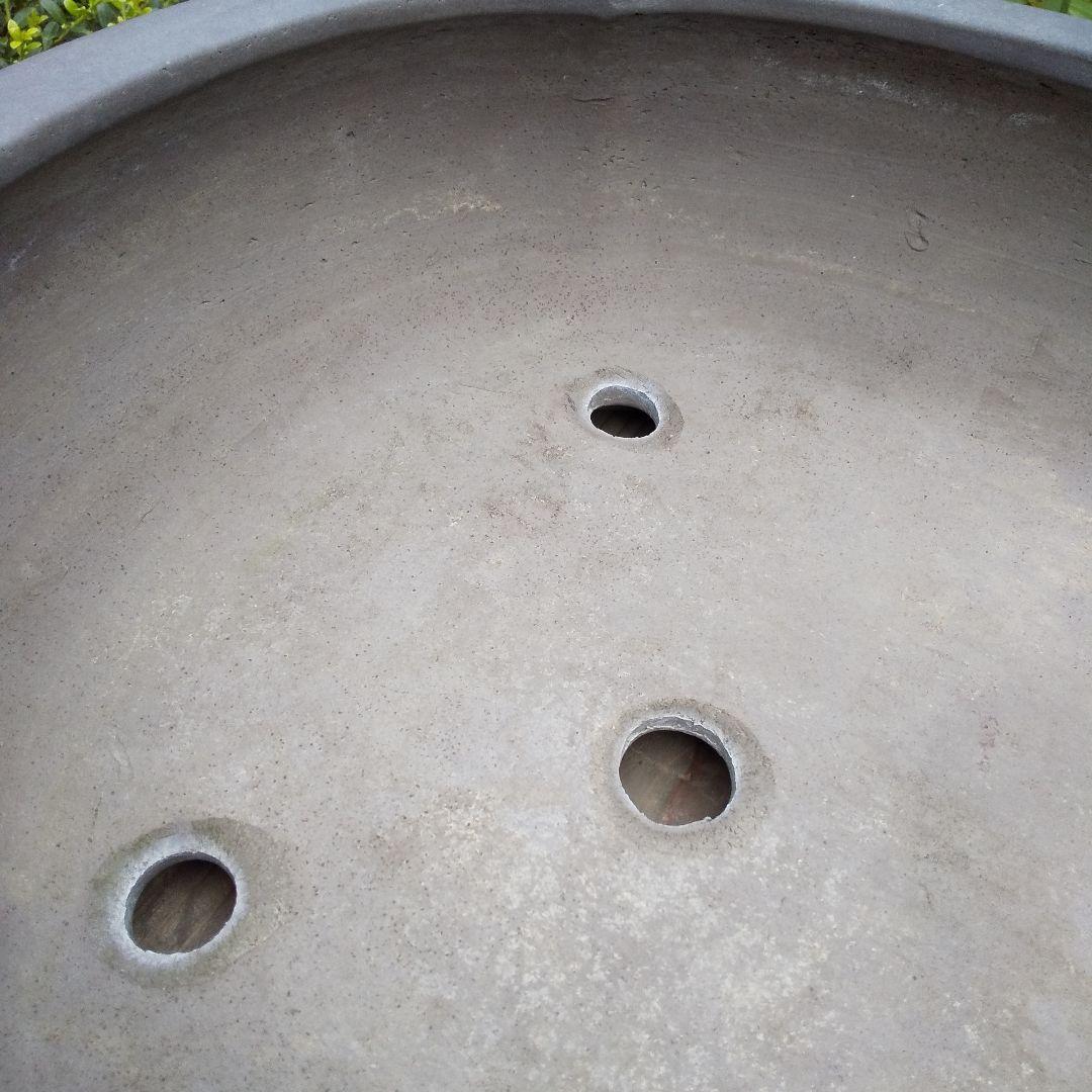 常滑焼 盆栽鉢 松柏類 大品『松下陶園』泥鉢 泥物 外縁 小判 隅入 袋形 切足