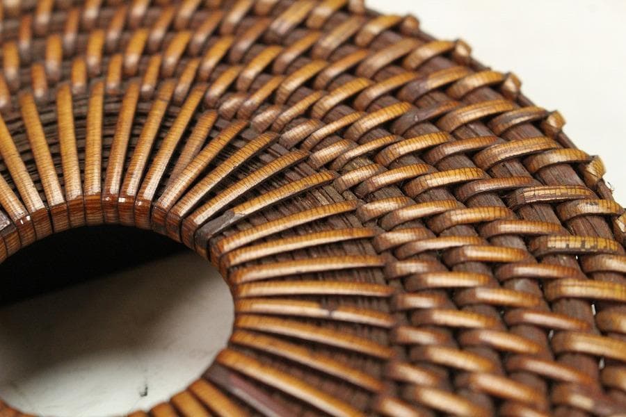 煎茶 古竹藤網 円形 瓶敷 大小 六件 まとめて(K-A908)