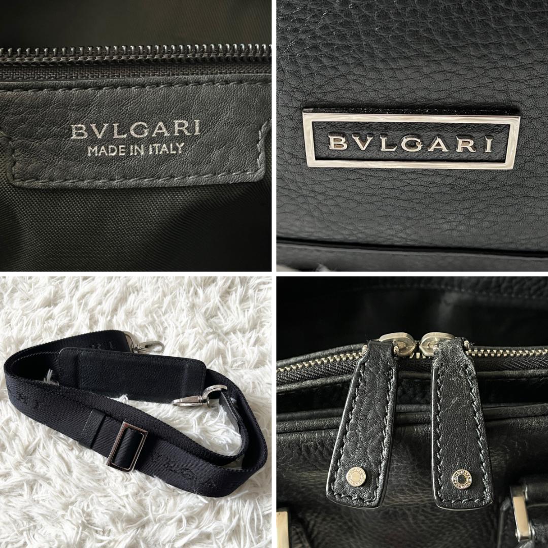 ブルガリ アーバン ビジネスバッグ ブリーフケース 2way 黒 レザー