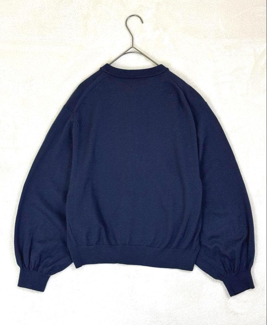 ORCIVALオーシバル　メタルボタンカーディガン　ボリュームスリーブ　紺色