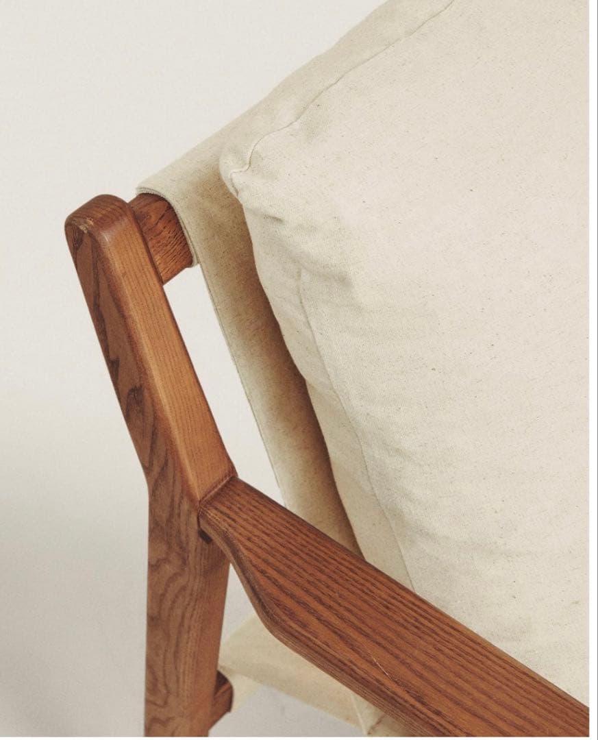 ZARA  ザラホーム　デタッチャブルクッション ウッドアームチェア