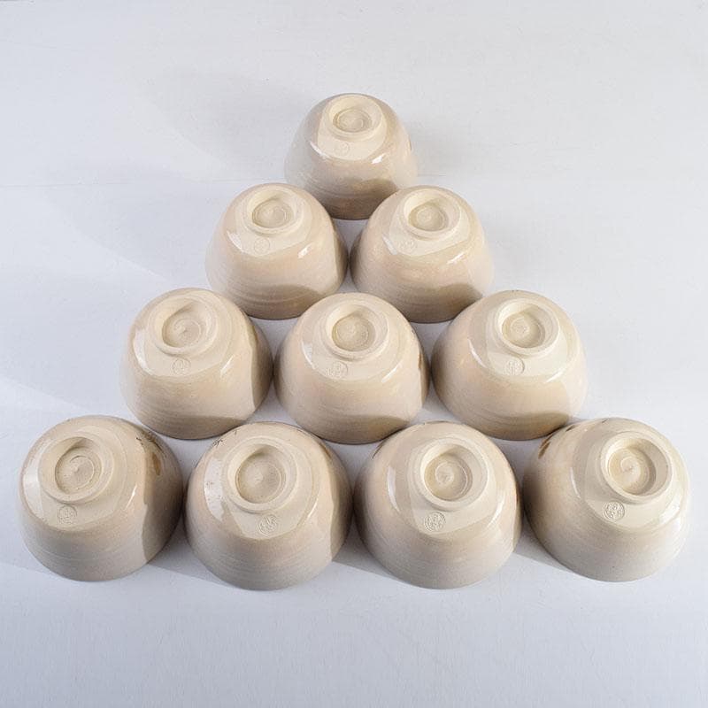 茶道具　八世乾山　山本如仙造　色絵金彩　数茶碗　十客　共箱　M　R9425B