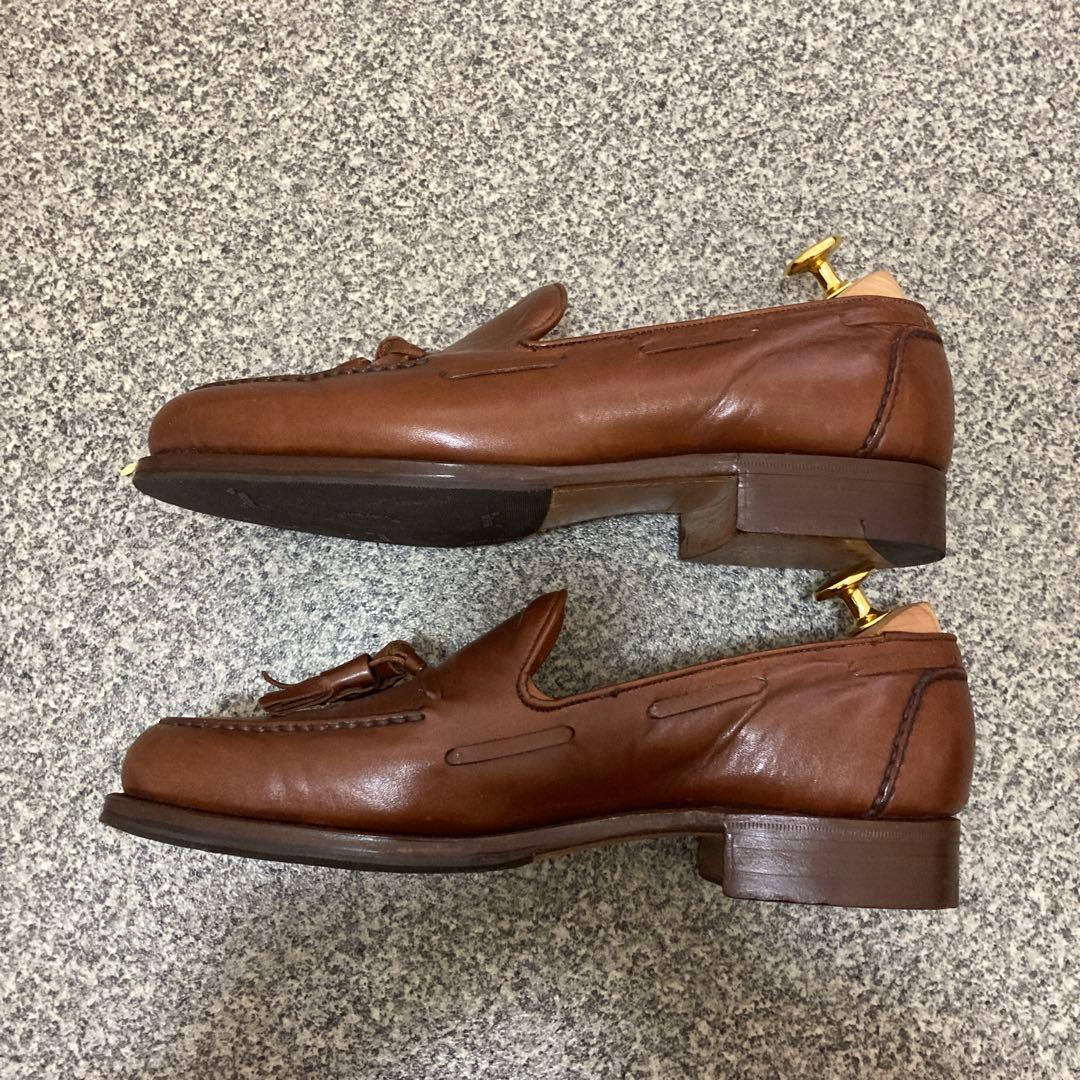 【美品】グレンソン　ブラウン　レザー　タッセル　ローファー　6D