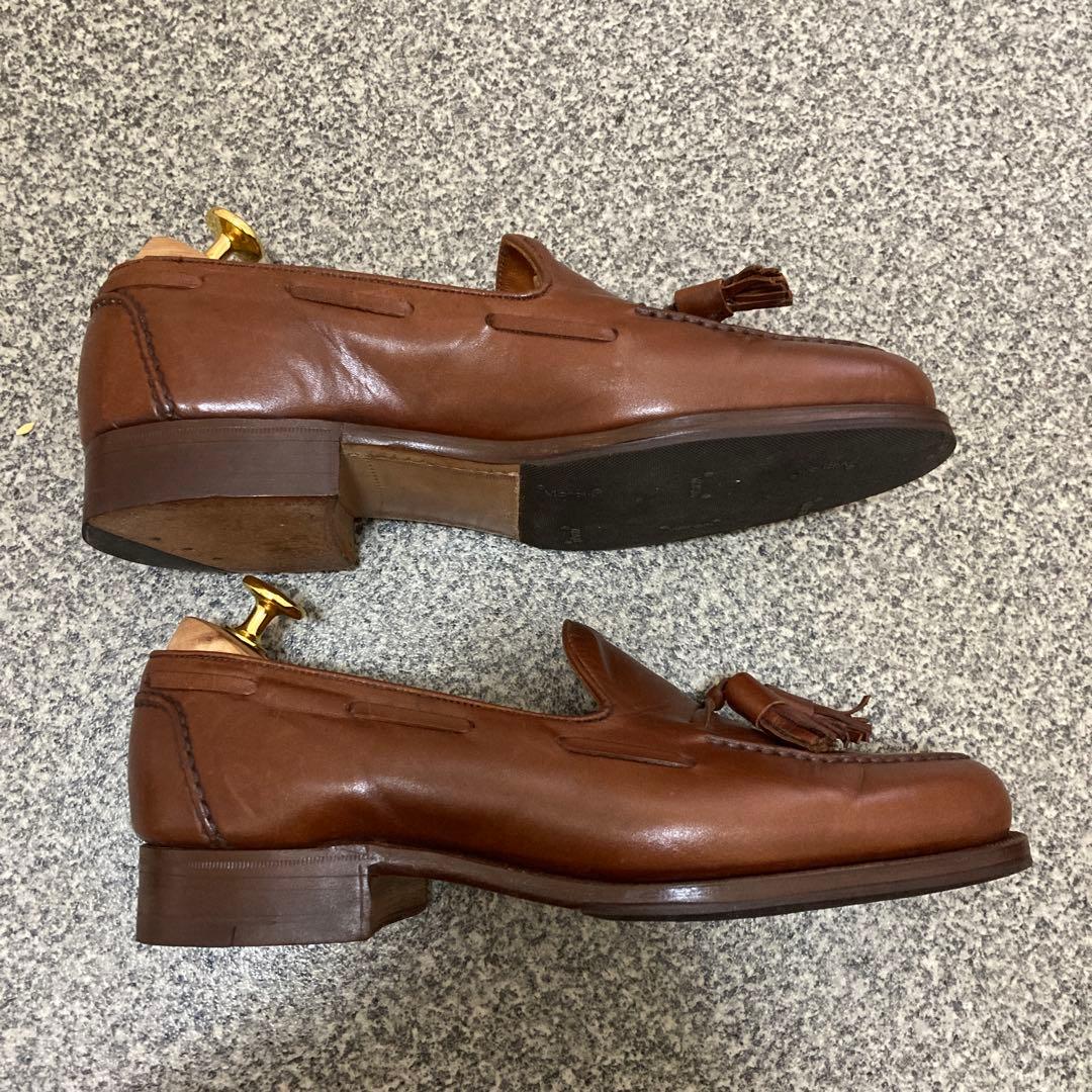 【美品】グレンソン　ブラウン　レザー　タッセル　ローファー　6D