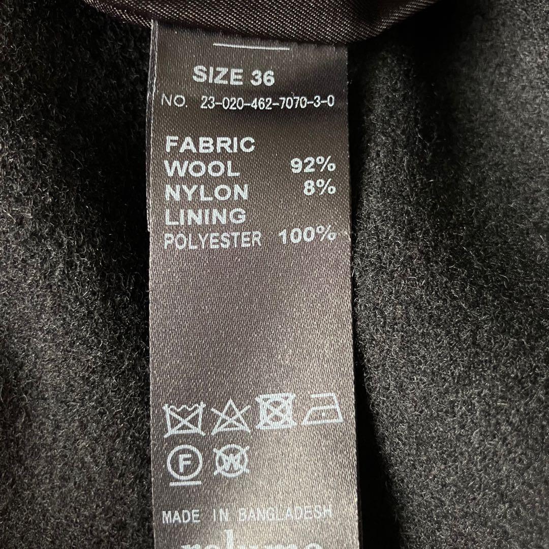 【2023AW】relume 尾州ウールショートPコート 36 黒