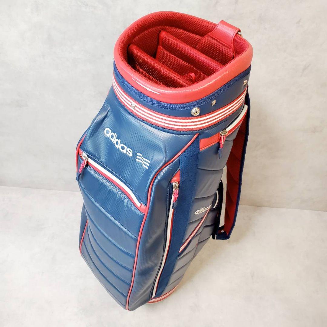 希少 アディダス ゴルフバッグ キャディバッグ ネイビー/レッド adidas
