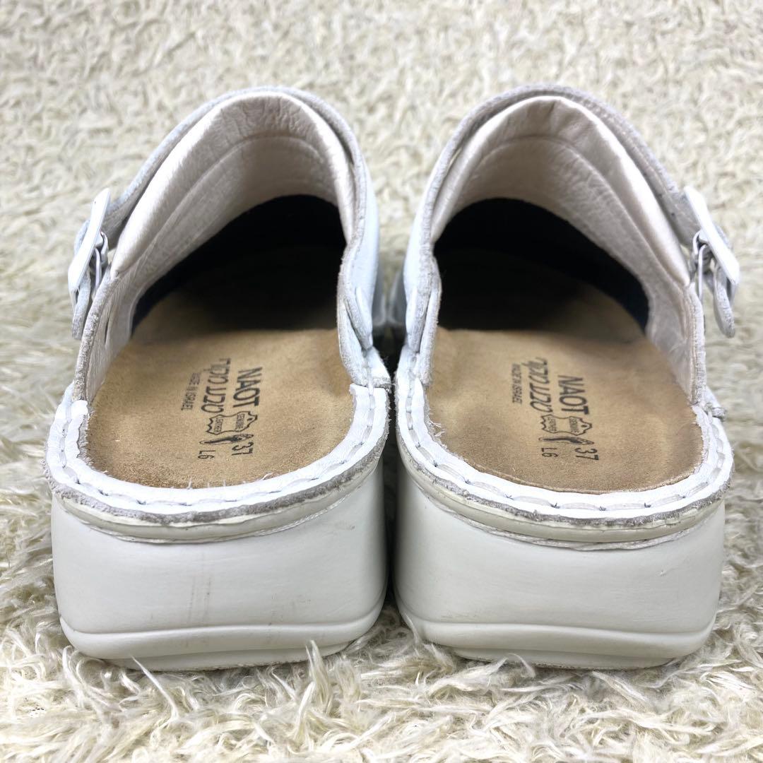 『極美品』NAOT IRIS サボサンダル ホワイト レザー ナオト アイリス