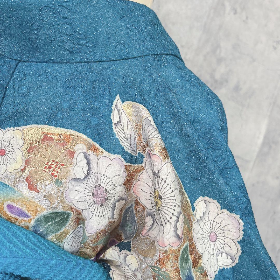 振袖のみ　辻ヶ花　本加工　華やか　水色　金彩加工　成人式　二十歳　p4