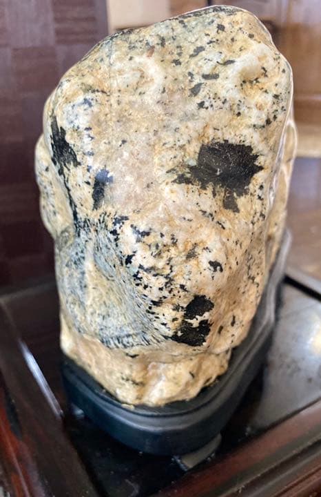 骨董品☆貴重！ナポレオン原石鑑賞石(また時計石)台座付