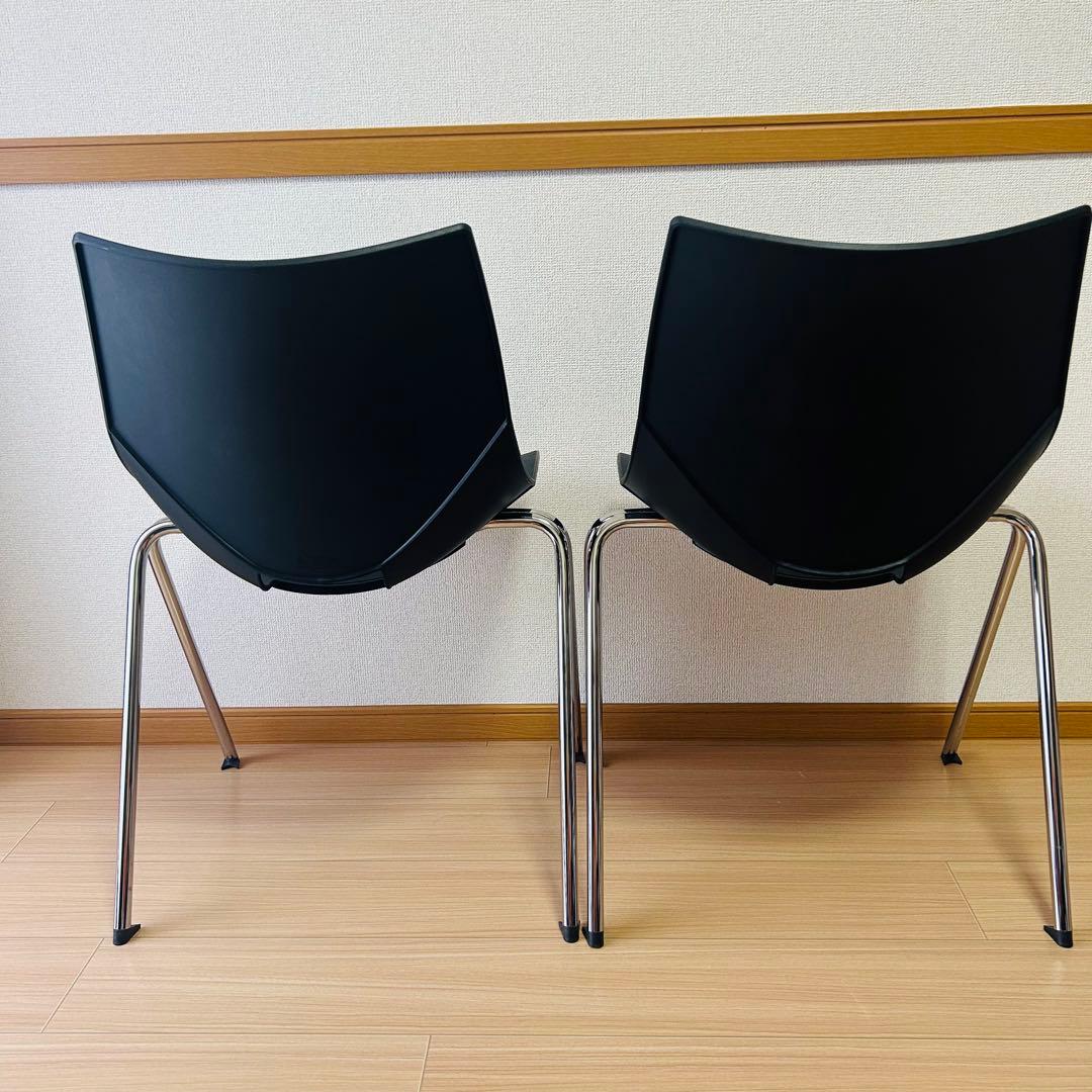 イタリア製　シンプルモダン KOSKA コスカチェア　2脚／ブラック
