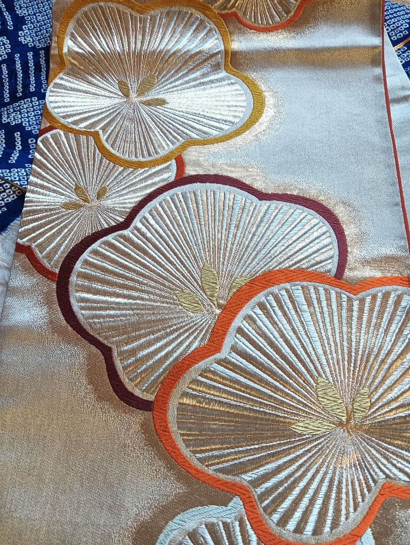 レトロモダン トールサイズ　振袖フルセット　絞り　青　丈166 裄69　美品