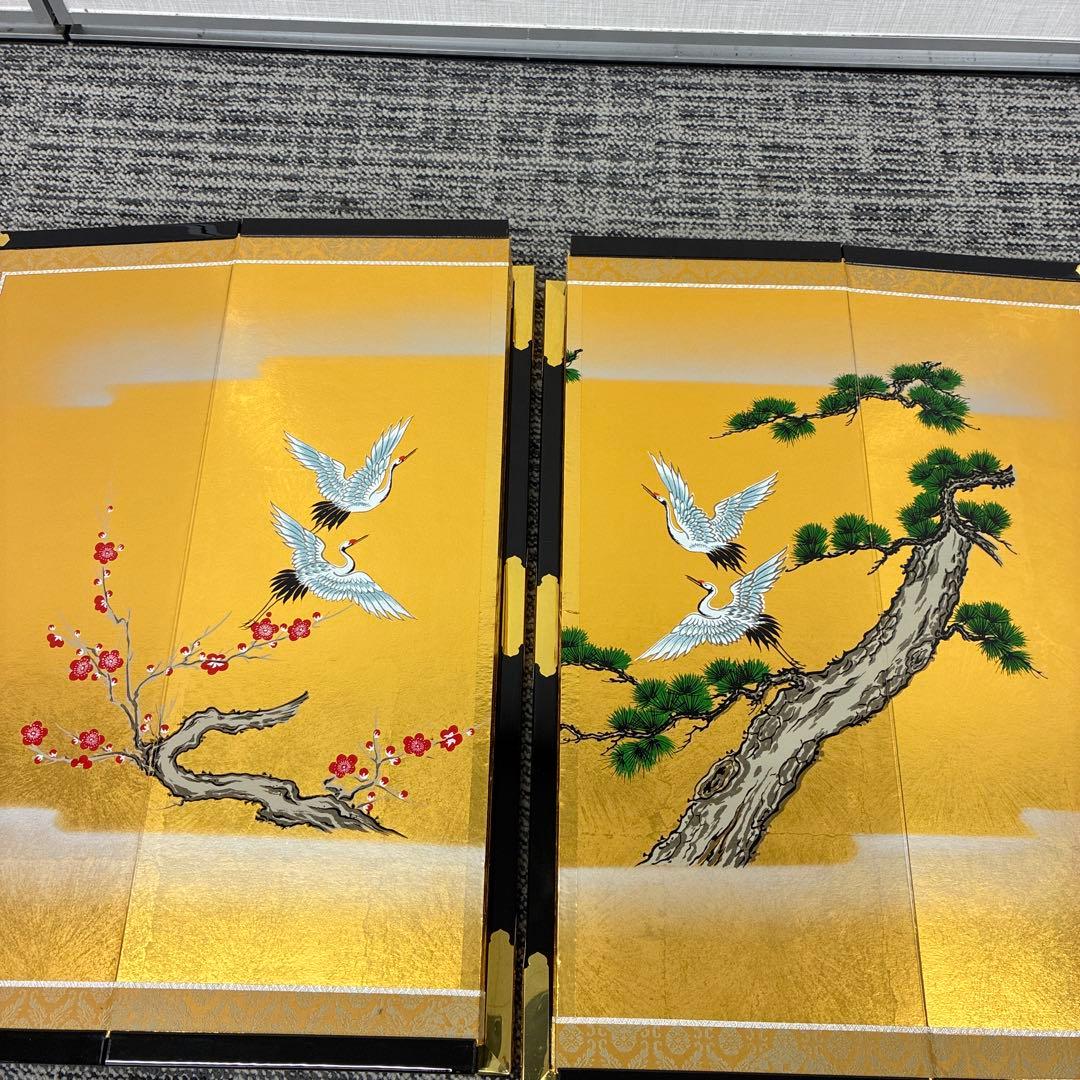 お雛様金屏風 鶴、梅、松　超特特大