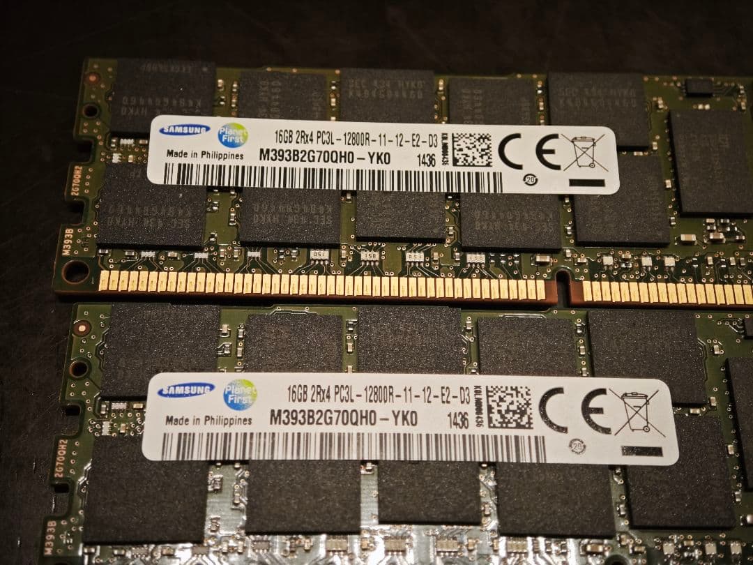 SAMSUNG 16GB×2枚 12800R PC3L