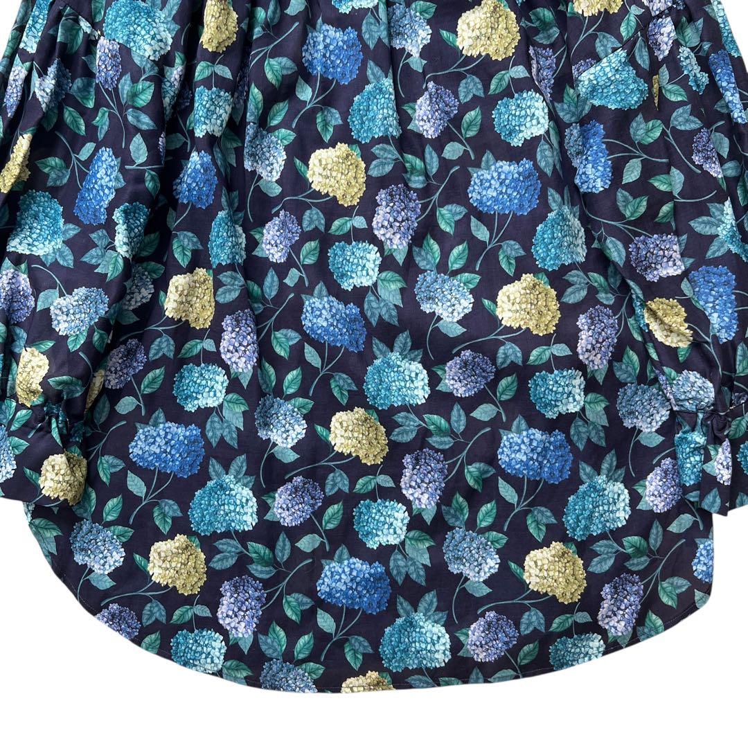 新品　Blue fronce ✕ liberty　紫陽花柄ブラウス　38