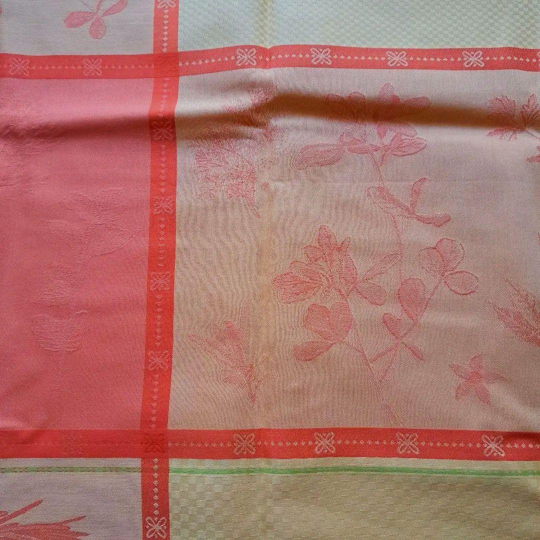 【le jacquard francais 】花柄テーブルクロス オレンジ