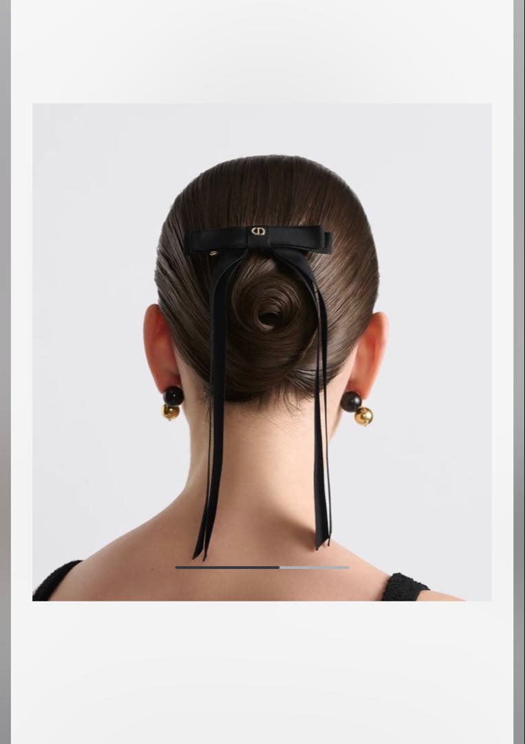 Dior Twist リボンバレッタ　黒
