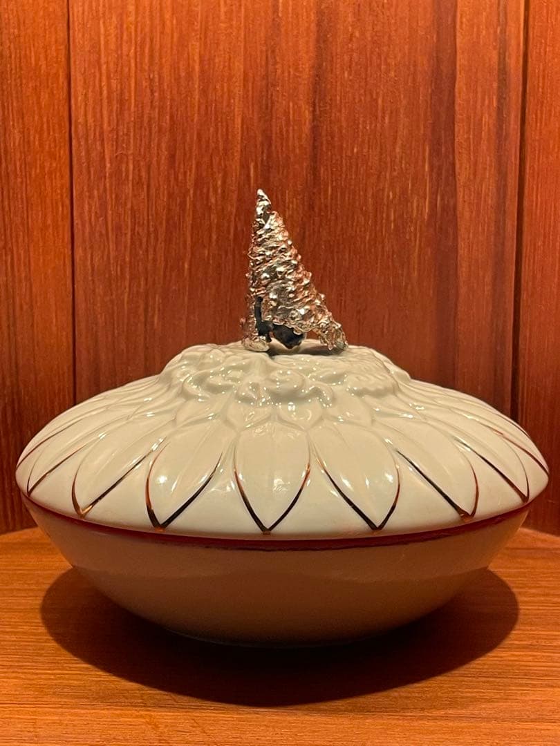 エリザベス・アーデン　ビカリア化石　アクセサリーケース　銀製品　工芸品
