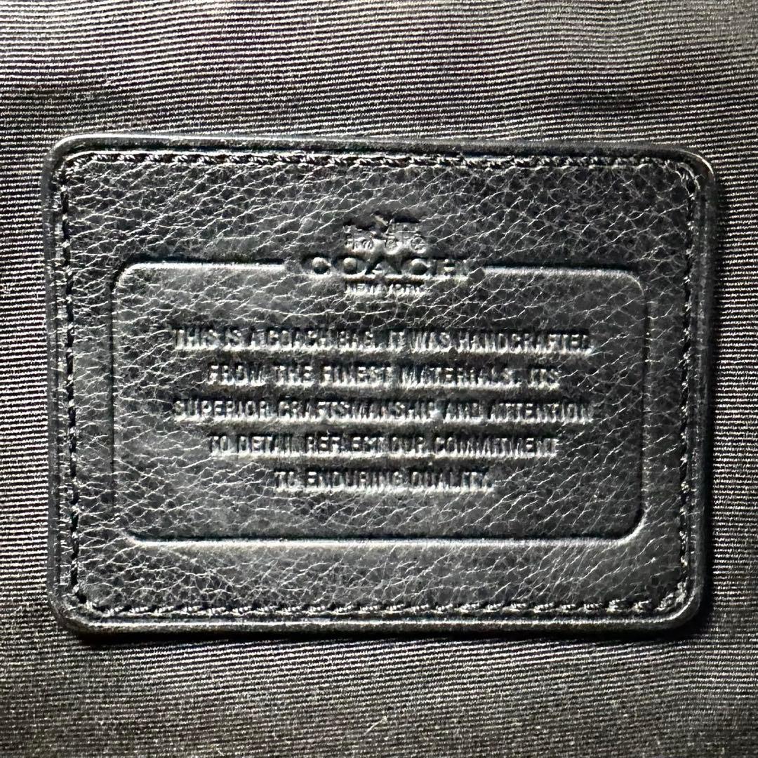 極美品 COACH レザー 2way ビジネスバッグ ダブルファスナー 斜め掛け