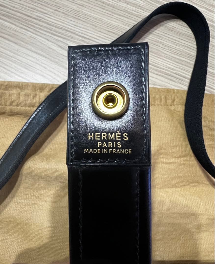 美品　エルメス　ヌメア　ボックスカーフ×トワルアッシュ　〇P刻印（1986）